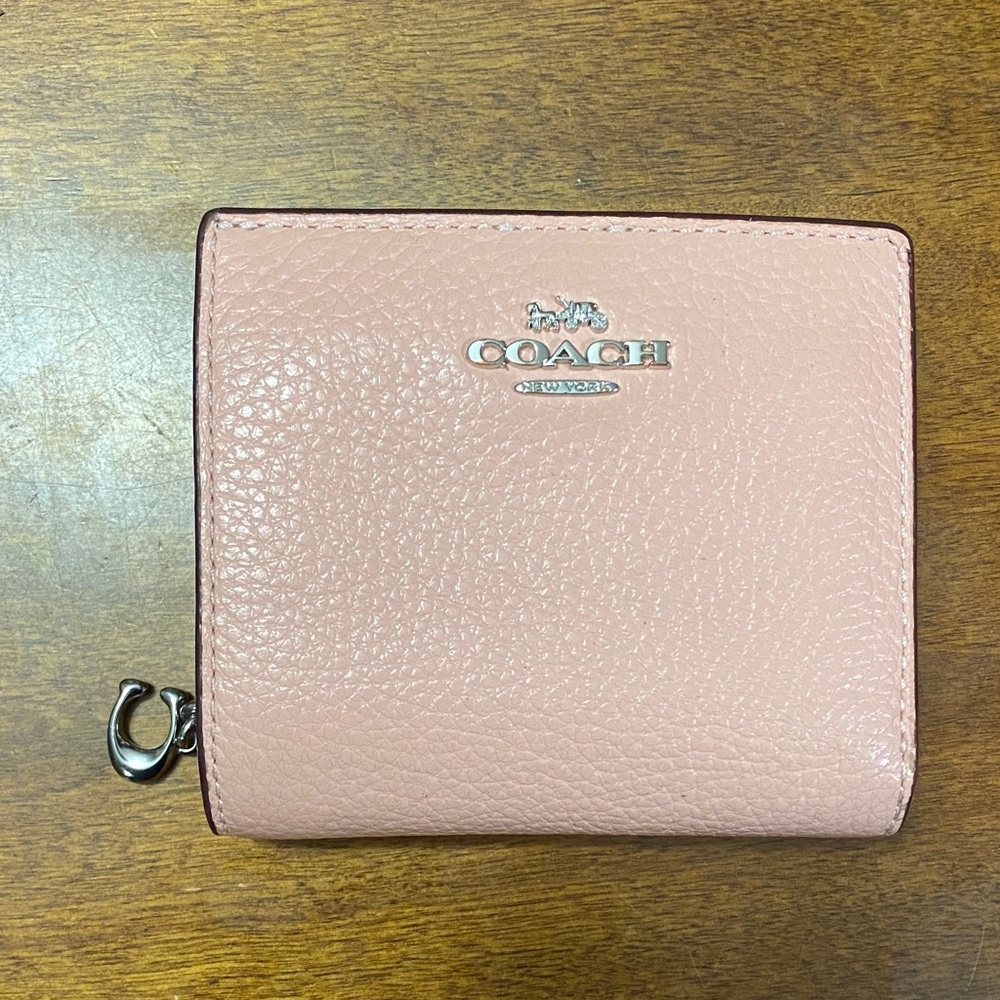 Coach Blush Leather Wallet with Silver Hardware